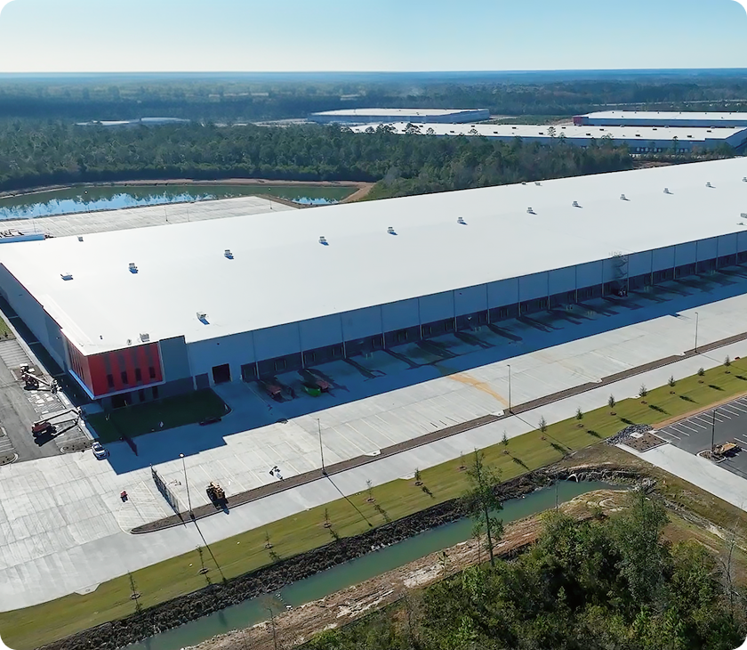 Aerial view of a Lecangs warehouse