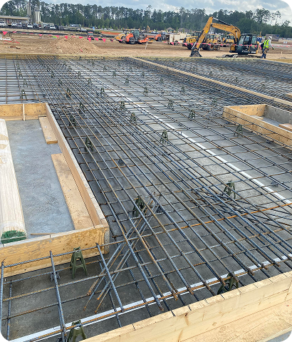Warehouse construction site overview